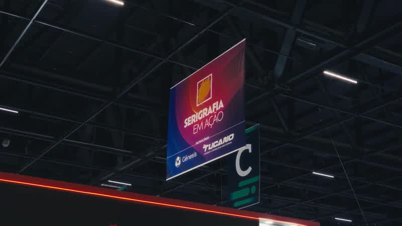 Sinalização do Serigrafia em Ação, da Gênesis, na FuturePrint 2026